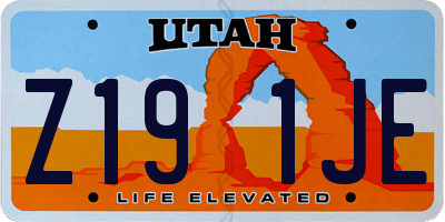 UT license plate Z191JE