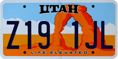 UT license plate Z191JL