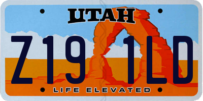 UT license plate Z191LD