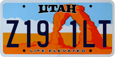 UT license plate Z191LT