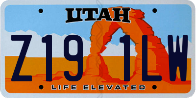 UT license plate Z191LW