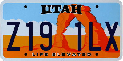 UT license plate Z191LX