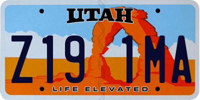 UT license plate Z191MA
