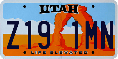 UT license plate Z191MN