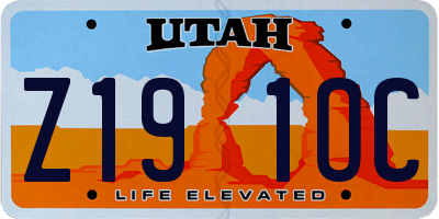 UT license plate Z191OC