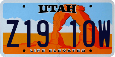UT license plate Z191OW