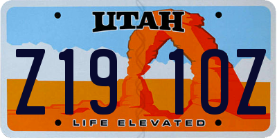 UT license plate Z191OZ