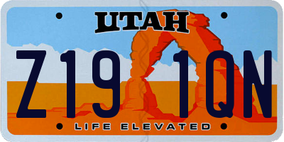 UT license plate Z191QN