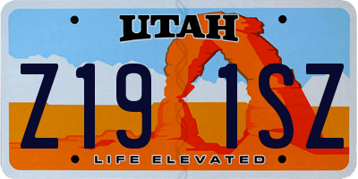 UT license plate Z191SZ