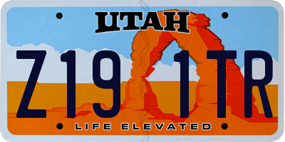 UT license plate Z191TR