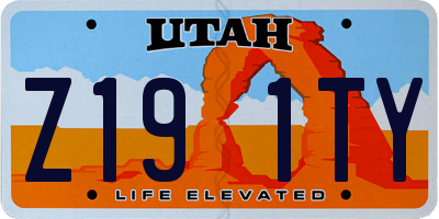 UT license plate Z191TY