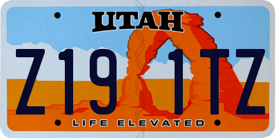 UT license plate Z191TZ