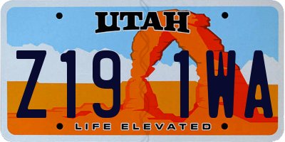 UT license plate Z191WA