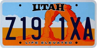 UT license plate Z191XA