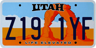 UT license plate Z191YF