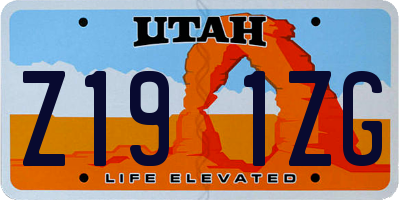 UT license plate Z191ZG
