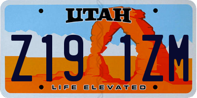 UT license plate Z191ZM