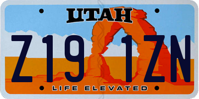 UT license plate Z191ZN