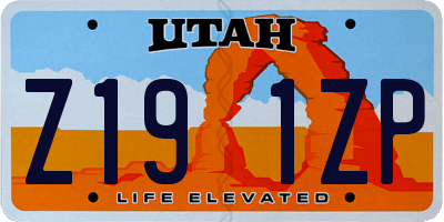 UT license plate Z191ZP