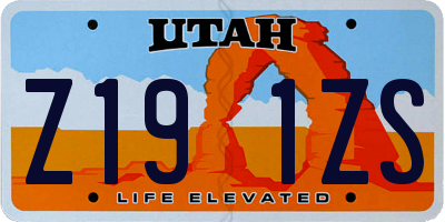 UT license plate Z191ZS