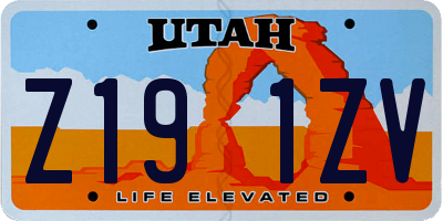 UT license plate Z191ZV