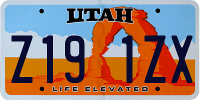 UT license plate Z191ZX
