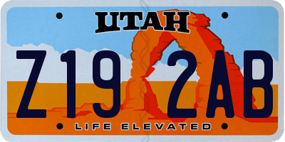 UT license plate Z192AB
