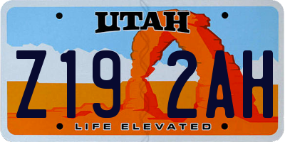 UT license plate Z192AH