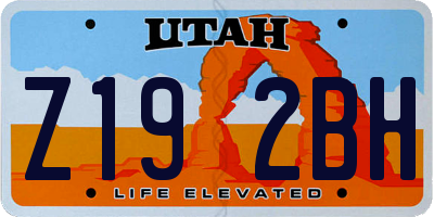 UT license plate Z192BH