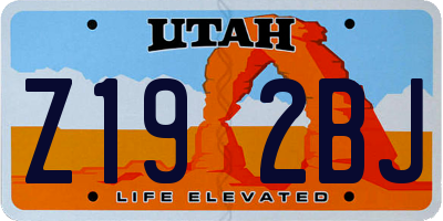 UT license plate Z192BJ