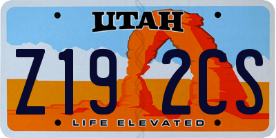 UT license plate Z192CS