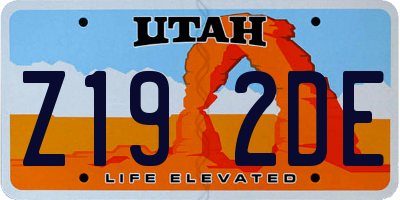 UT license plate Z192DE