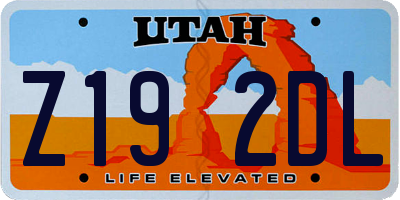 UT license plate Z192DL