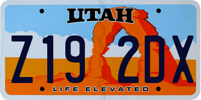 UT license plate Z192DX