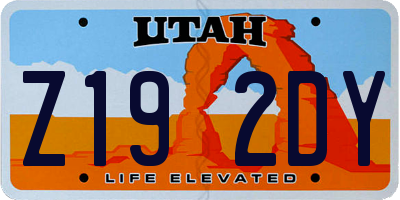 UT license plate Z192DY
