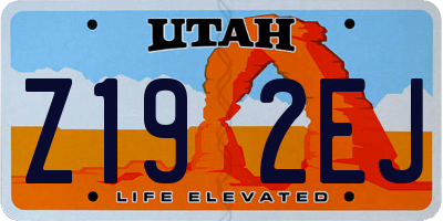UT license plate Z192EJ