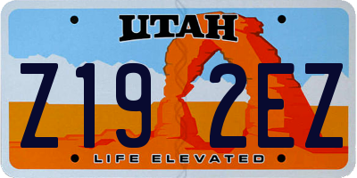 UT license plate Z192EZ