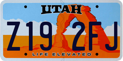UT license plate Z192FJ