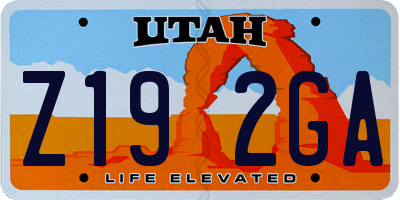 UT license plate Z192GA