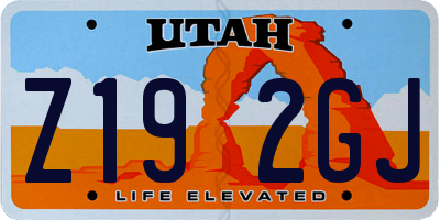 UT license plate Z192GJ