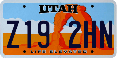 UT license plate Z192HN