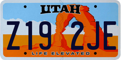 UT license plate Z192JE