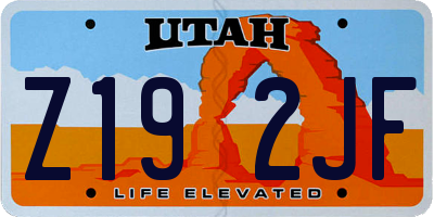 UT license plate Z192JF
