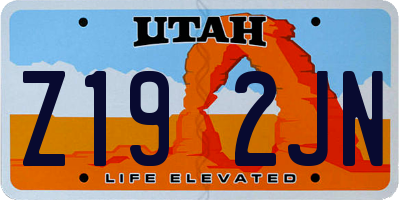 UT license plate Z192JN
