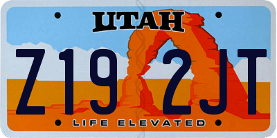 UT license plate Z192JT