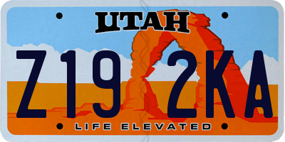 UT license plate Z192KA