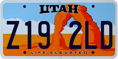 UT license plate Z192LD