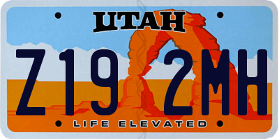 UT license plate Z192MH