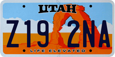 UT license plate Z192NA