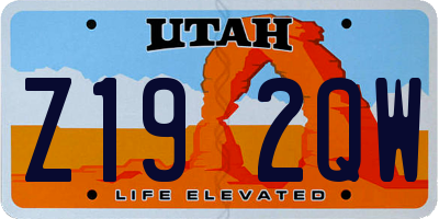UT license plate Z192QW